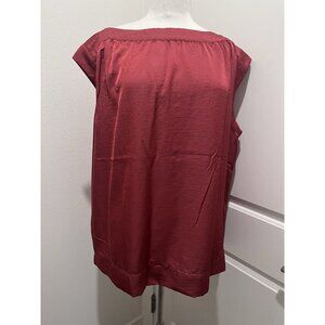Talbots Woman 2X Silky Boatneck Shell Tank Top Sleeveless Rust New Pullover